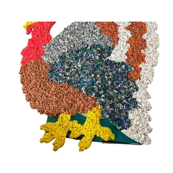Vintage Thanksgiving Turkey Melted Plastic Popcorn Wall Decoration 22"x18" - Picture 3 of 4